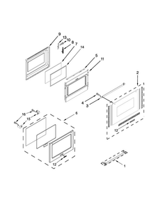 Lower Door Parts Diagram and Parts List for KFED500EBL01  KitchenAid Range
