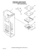 FREEZER LINER PARTS Diagram and Parts List for BRS62CRBNA01  Whirlpool Refrigerator