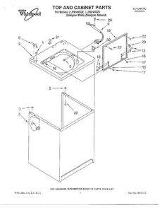 Top And Cabinet Diagram and Parts List for LLR9245DQO  Whirlpool Washer
