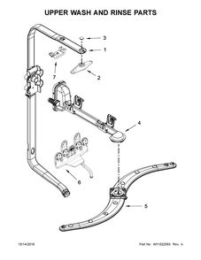 Upper Wash And Rinse Parts Diagram and Parts List for 66513403N413  Kenmore Dishwasher