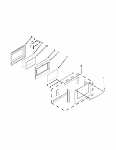Lower Door Parts Diagram and Parts List for YIES900DS01  Whirlpool Range