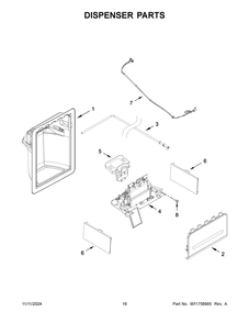 09 - Dispenser Parts Diagram and Parts List for WRS315SDHZ19  Whirlpool Refrigerator