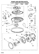 PUMP AND MOTOR PARTS Diagram and Parts List for KUDJ01TJWH0  KitchenAid Dishwasher