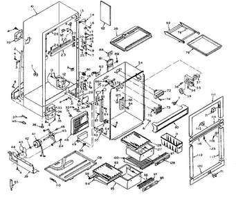 Cabinet Parts Diagram and Parts List for 106W16EIM5  Kenmore Refrigerator