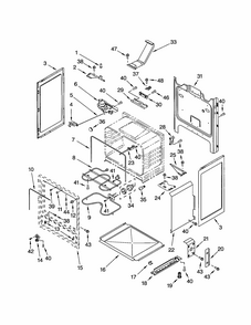 Chassis Diagram and Parts List for RF368LXKB0  Whirlpool Range
