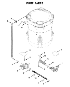 Pump Parts Diagram and Parts List for 11031633612  Kenmore Washer
