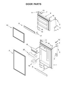 Door Parts Diagram and Parts List for WRT519SZDB02  Whirlpool Refrigerator