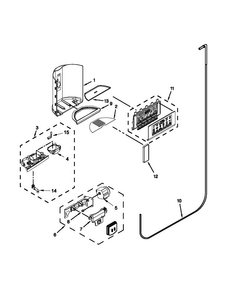 Dispenser Parts Diagram and Parts List for KSC24C8EYP03  KitchenAid Refrigerator