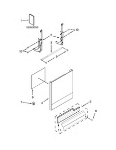 Door And Panel Parts Diagram and Parts List for WDF320PADB2  Whirlpool Dishwasher