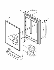 Refrigerator Door Parts Diagram and Parts List for 59669333010  Kenmore Refrigerator