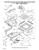 EVAPORATOR, ICE CUTTER GRID AND WATER PARTS Diagram and Parts List for GI15NDXXS1  Whirlpool Ice Maker