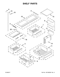 Part Location Diagram of W10707750 Whirlpool SHELF-CANT
