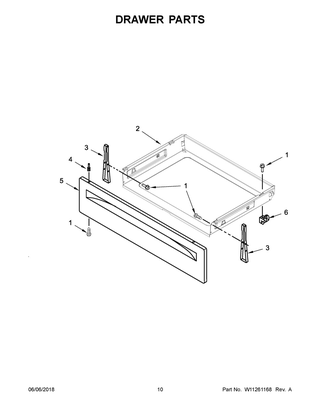 Drawer Parts Diagram and Parts List for YWFC310S0EW2  Whirlpool Range