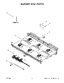 Burner Box Parts Diagram and Parts List for KFGC506JIB05  KitchenAid Range
