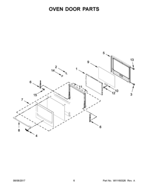 04 - OVEN DOOR PARTS Diagram and Parts List for WOSA2EC0HZ00  Whirlpool Wall Oven