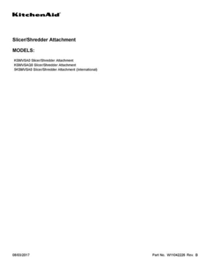 01 - Cover Sheet Diagram and Parts List for 5KSMVSA0  KitchenAid Dishwasher