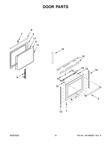 Door Parts Diagram and Parts List for KFGG500EBS3  Whirlpool Range
