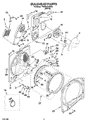 BULKHEAD PARTS, OPTIONAL PARTS (NOT INCLUDED) Diagram and Parts List for YWED6200SW0  Whirlpool Dryer