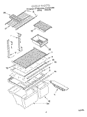 SHELF Diagram and Parts List for RT18SKXJW00  Roper Refrigerator