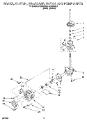 BRAKE, CLUTCH, GEARCASE, MOTOR AND PUMP Diagram and Parts List for RTG5243BL0  Roper Washer Dryer Combo