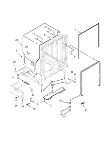 Tub And Frame Parts Diagram and Parts List for KDTE104DSS1  KitchenAid Dishwasher