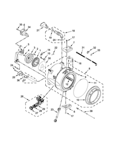 Tub And Basket Parts Diagram and Parts List for WFW9290FC0  Whirlpool Washer