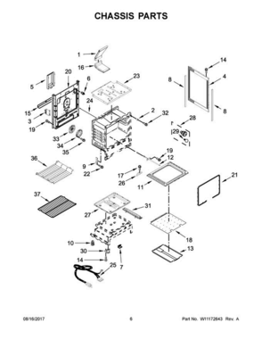04 - Chassis Parts Diagram and Parts List for WFG775H0HZ0  Whirlpool Range