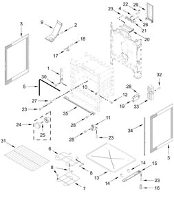Chassis Parts Diagram and Parts List for MFES4030RS1  Whirlpool Range