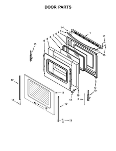 Door Parts Diagram and Parts List for WFE520S0FS0  Whirlpool Range