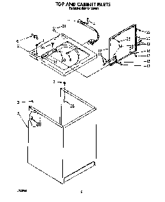 Top And Cabinet Diagram and Parts List for 6MAX5133VW1  Whirlpool Washer