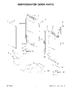Refrigerator Door Parts Diagram and Parts List for KRFC300ESS06  KitchenAid Refrigerator