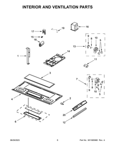 Interior And Ventilation Parts Diagram and Parts List for WMH31017HB08  Whirlpool Microwave