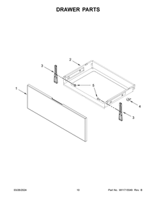 Drawer Parts Diagram and Parts List for YWFE521S0HS5  Whirlpool Range