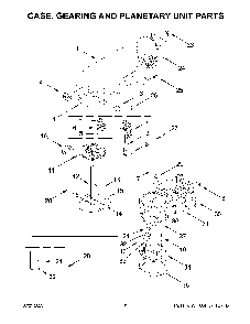 Case, Gearing And Planetary Unit Parts Diagram and Parts List for KSM195PSBM5  KitchenAid Mixer
