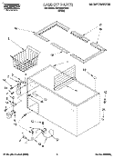 SECTION Diagram and Parts List for RH1500RDW00  Roper Freezer