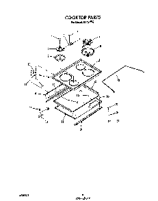 Cook Top Diagram and Parts List for D9757*6  Roper Range