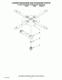 LOWER WASHARM AND STRAINER PARTS Diagram and Parts List for KUDC10FXSS3  KitchenAid Dishwasher
