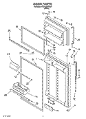 DOOR PARTS Diagram and Parts List for ET8CHEXSQ01  Whirlpool Refrigerator