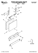 DOOR AND PANEL PARTS Diagram and Parts List for DU1148XTPQ9  Whirlpool Dishwasher