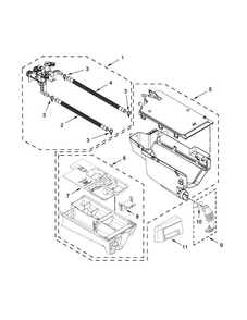 Dispenser Parts Diagram and Parts List for 7MWFW75HEFW0  Whirlpool Washer