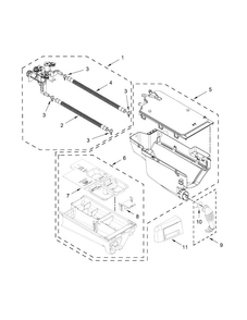 Dispenser Parts Diagram and Parts List for WFW7590FW0  Whirlpool Washer
