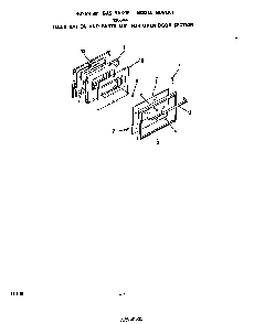 Oven Door Diagram and Parts List for 1266*0A  Roper Range