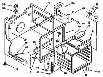 Oven Parts Diagram and Parts List for RF376PXYN3  Whirlpool Range