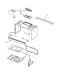 Cabinet And Installation Parts Diagram and Parts List for KHMC1857WBL1  KitchenAid Microwave