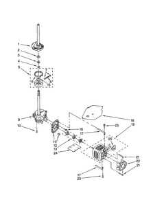 Brake/clutch/gearcase/motor/pump Diagram and Parts List for 7MLSR6232JQ1  Whirlpool Washer
