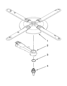 Lower Washarm And Strainer Parts Diagram and Parts List for KUDC10FXBL7  KitchenAid Dishwasher