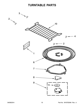 06 - TURNTABLE PARTS Diagram and Parts List for YMMV4203WB3  Whirlpool Microwave Oven Combo