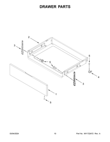 Drawer Parts Diagram and Parts List for WFES3330RS0  Whirlpool Range