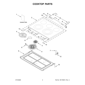 Part Location Diagram of W11720123 Whirlpool Tech Sheet
