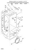 REFRIGERATOR LINER Diagram and Parts List for GD25DFXFB03  Whirlpool Refrigerator